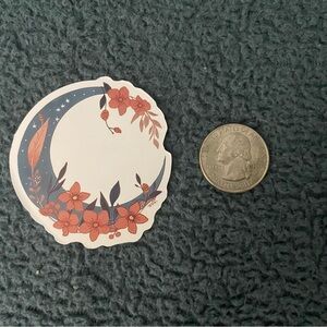10/$10 Stickers - Moon Sticker with Floral Design